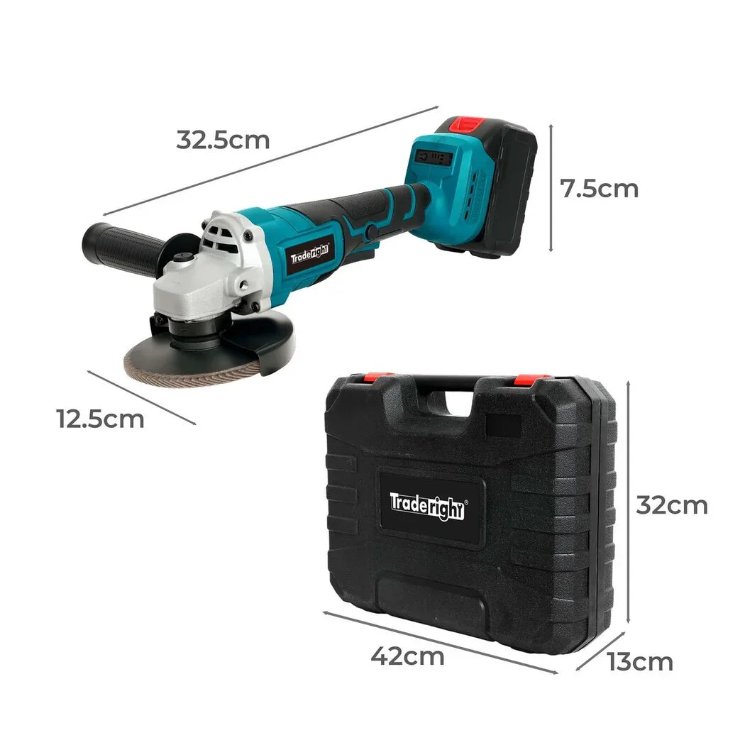 Traderight 21V Cordless Angle Grinder Kit 2 Batteries-2018816812019486722