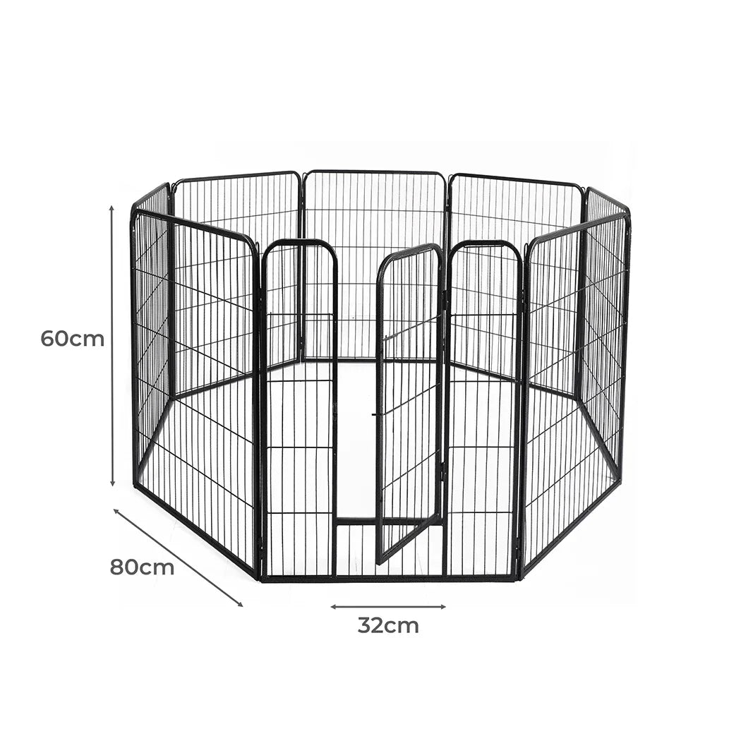 PaWz 8 Panel Pet Dog Playpen Puppy Exercise Black 24 inch-2029387253754761218