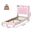 Levede Single Floating Bed Frame LED Headboard USB Pink-2050056739402944514
