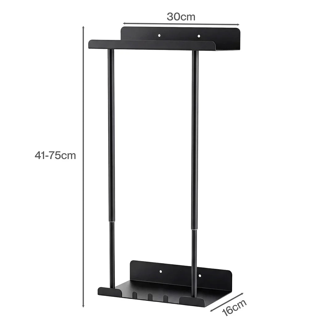 Levede Adjustable Towel Rack 3 Hooks Bathroom Towel Storage Holder Wall Mounted-2050059022261948418
