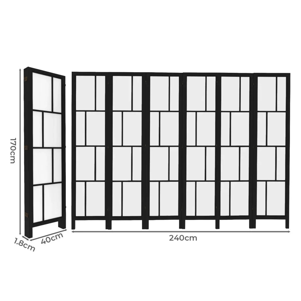 Levede 6 Panel Room Divider 170cm Freestanding Screen-2006733394888757250