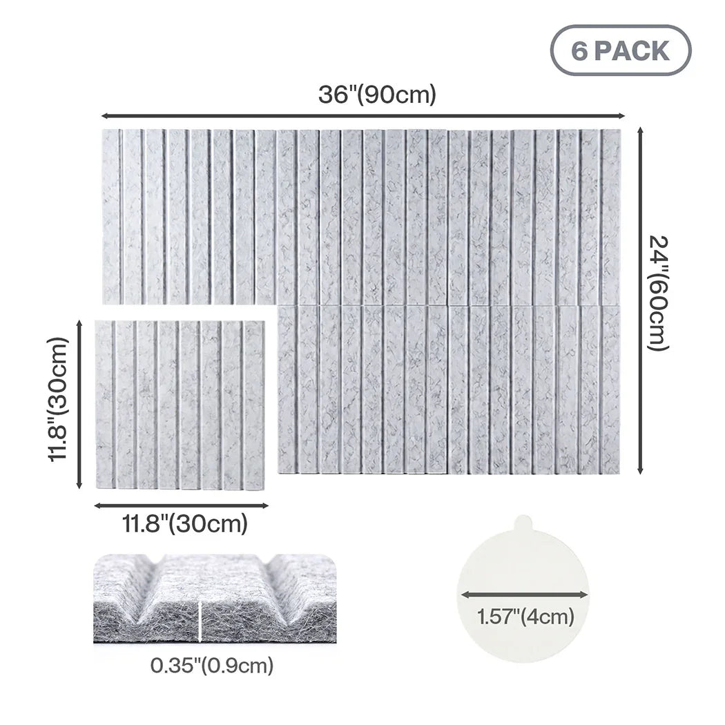 Levede Cork Boards Alternative Photo Display Board 6 Pcs 30cmx30cm Coustic Grey-2050059006482976770
