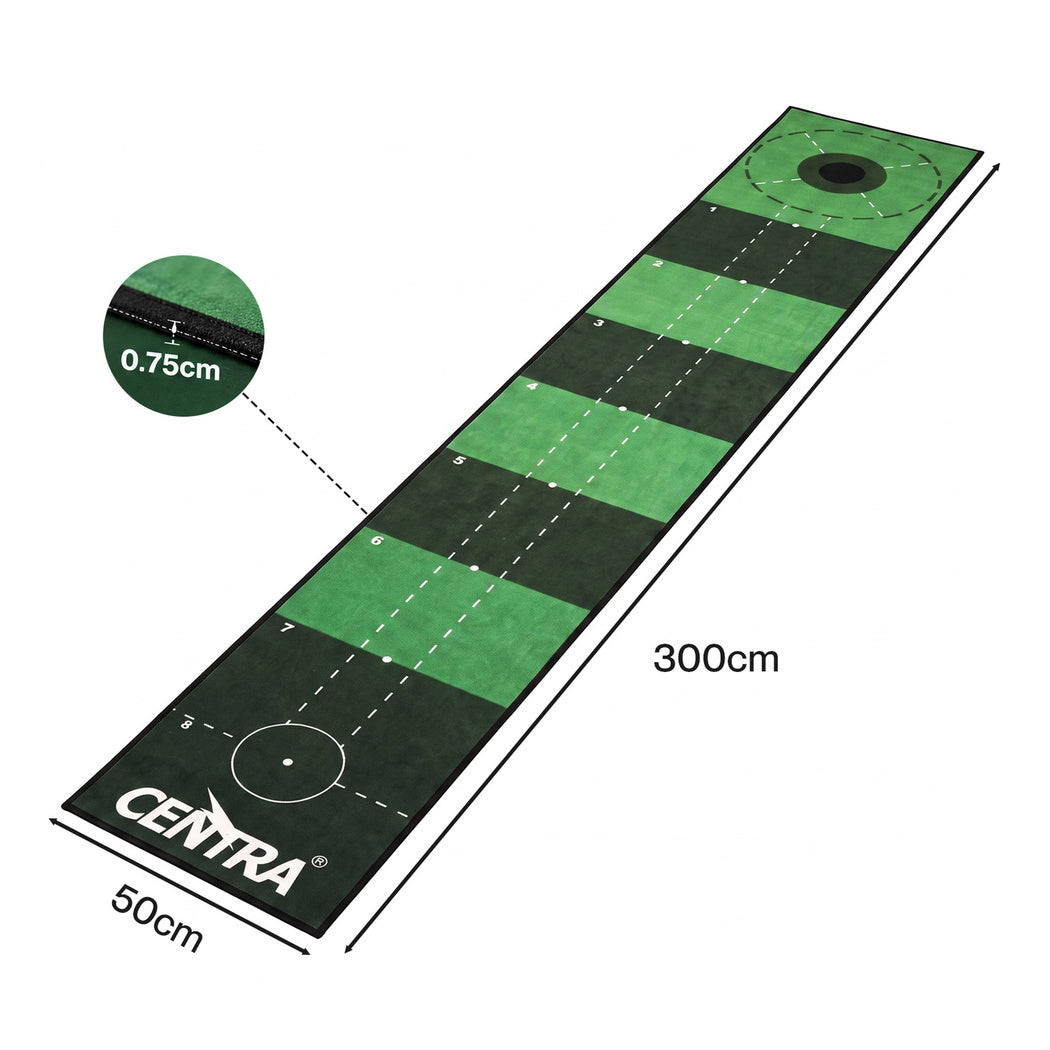 Centra Golf Putting Mat 3m Indoor Practice Non Slip Backing for Office Green-2109799593594785795