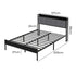 Levede Double Bed Frame Steel Base with Headboard Grey-2006732772936388610