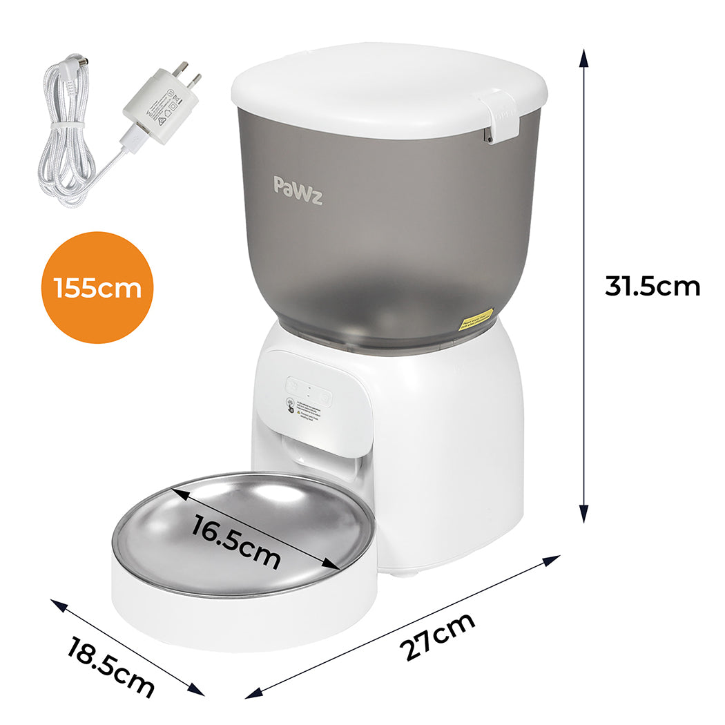 Pawz 4L Automatic Pet Feeder Dog Cat Wifi App-1919278361356668930
