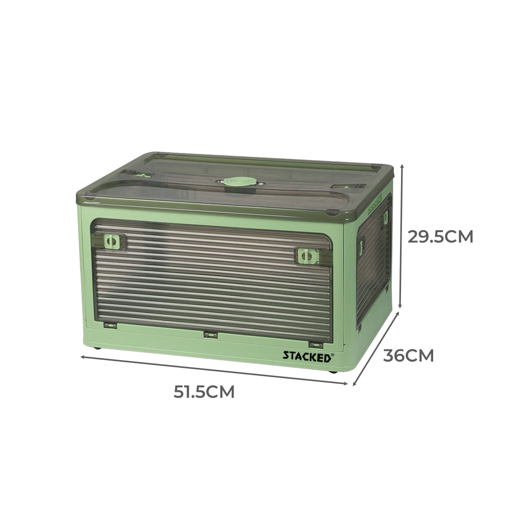 55L Storage Boxes Stackable Container M Green Medium-1942352812931420162