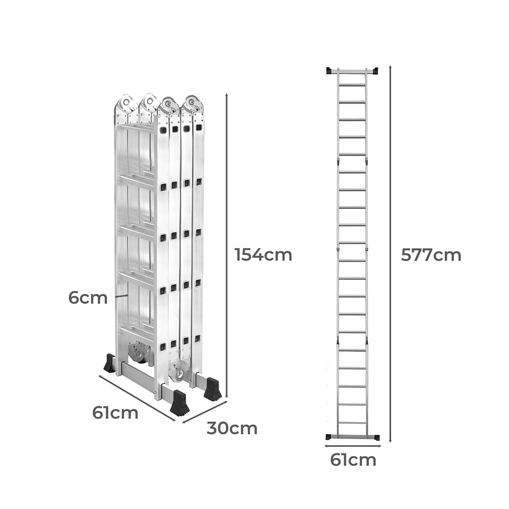 Traderight Multi Purpose Ladder Aluminium-1864184260450193410