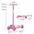 Bopeep Foldable Kids Scooter LED Music Pink