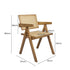 Levede 1x Dining Chair Solid Wood Rattan Natural-2006733274801639426
