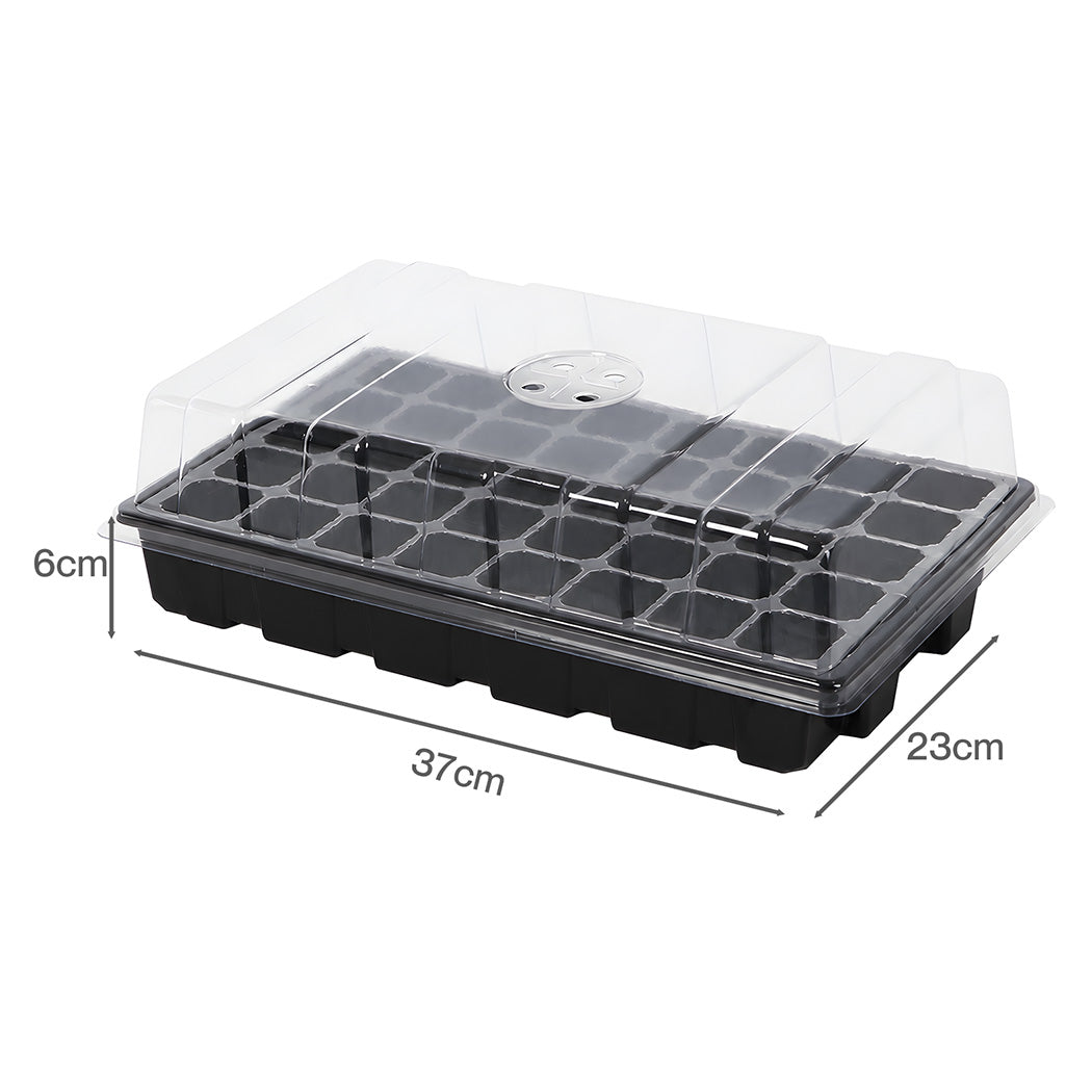 Toque Seedling Tray 5 Pack Starter Kit With Vented Dome For Greenhouse Black-2100034985904967682