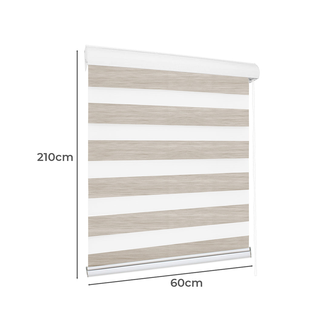 Marlow Blackout Zebra Roller Blind Curtains 60x210 Beige-2065254606371426306