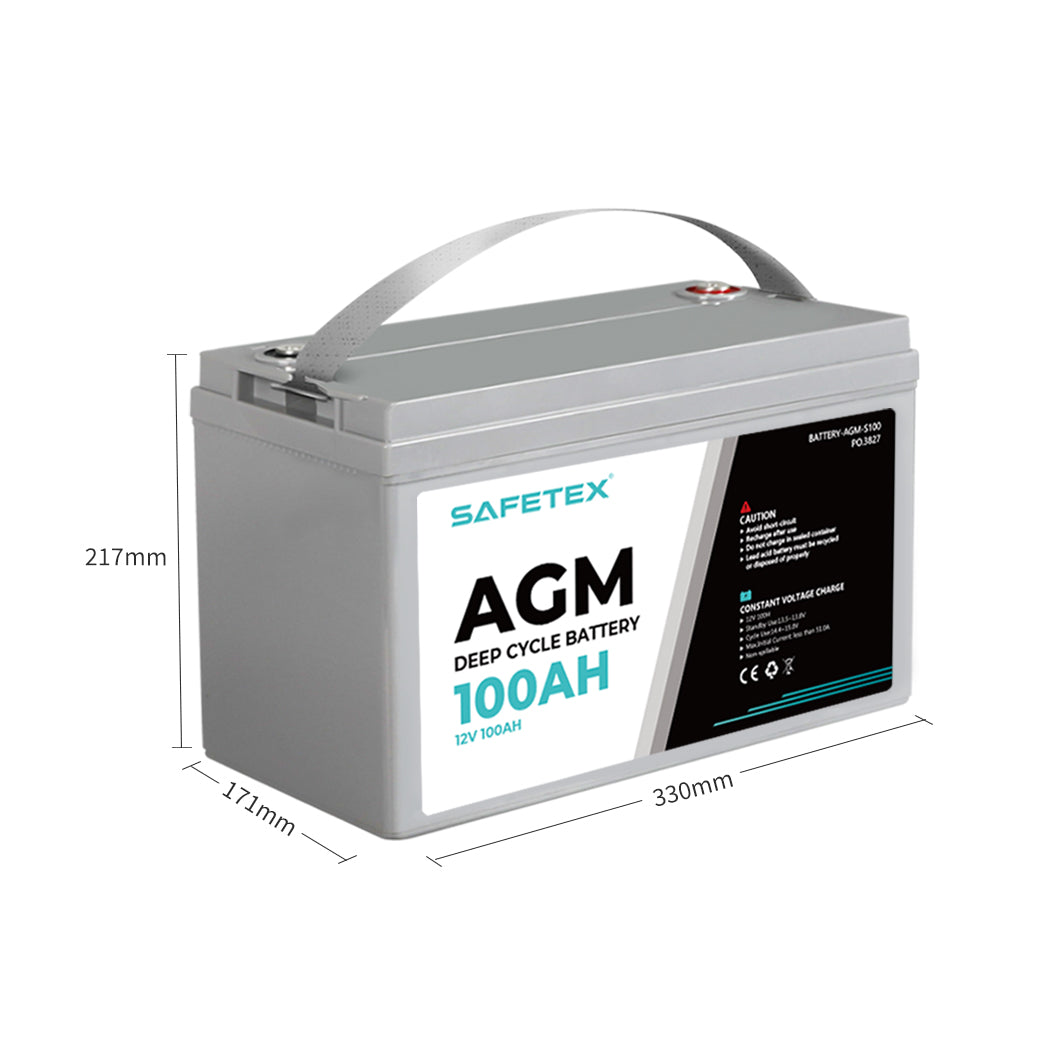 Safetex 12V 100Ah AGM Deep Cycle Lead-1950769975165849602