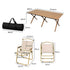 Levede Folding Camping Table Chair Set Oak-2018816888494231554