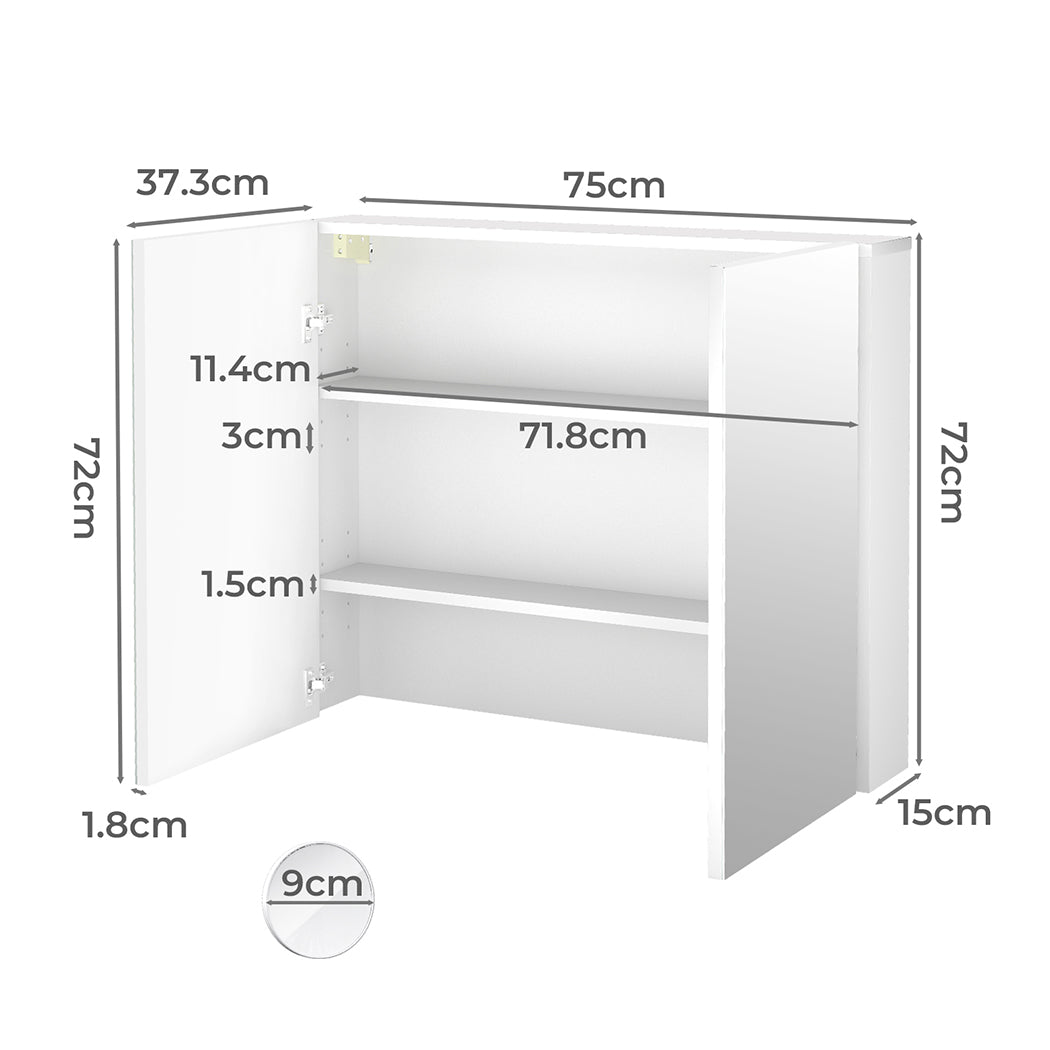 Levede Bathroom Mirror Cabinet 75CM-1950769974410874882