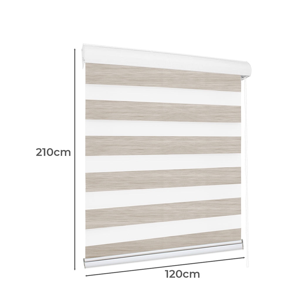 Marlow Blackout Zebra Roller Blind Curtains 120x210 Beige-2065254605847138306