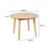 Levede Dining Table Round Rubberwood Base 100cm Natural 100 CM-1864183291687604226