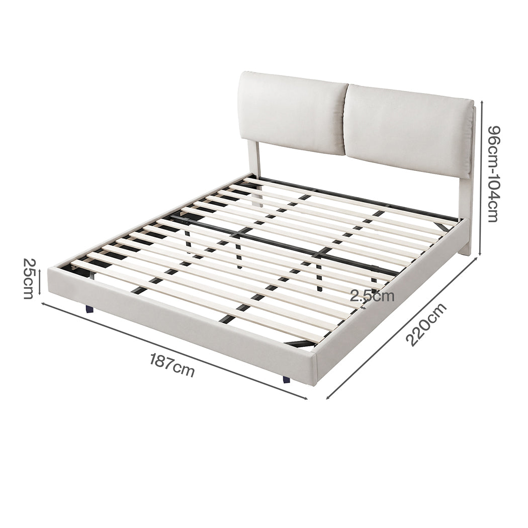 Levede Floating Bed Frame With RGB LED Light Headboard Base Platform King-2100034937188126722