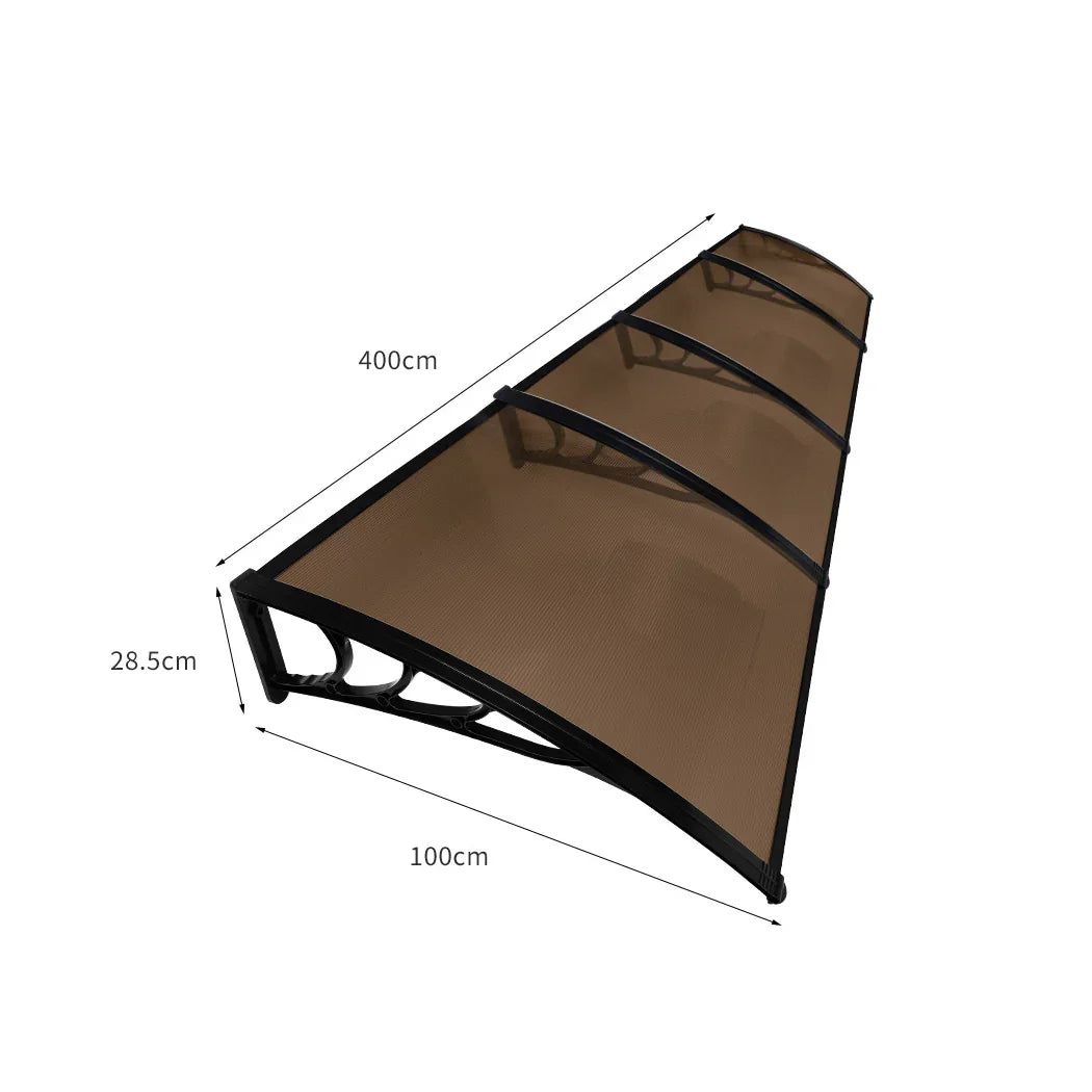 Mountview Window Door Awning Outdoor 1M X 4M Brown 1x4M-2018816911630012418