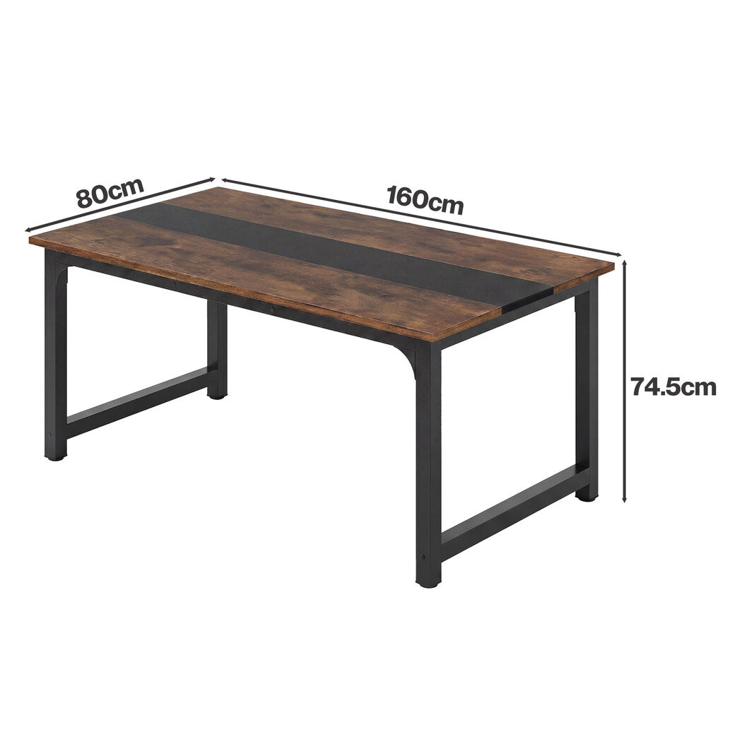 Levede Dining Table 4-6 Seater Industrial Rectangular 160cm Kitchen Restaurant-2072893553973006338