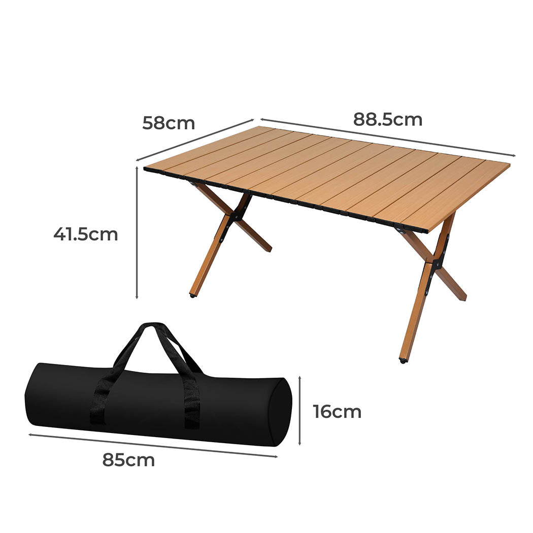 Levede Folding Camping Table Portable Oak-1864184455464357890