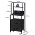 Levede Bedside Table with Charging Station LED Lights Black-2100034980859219970