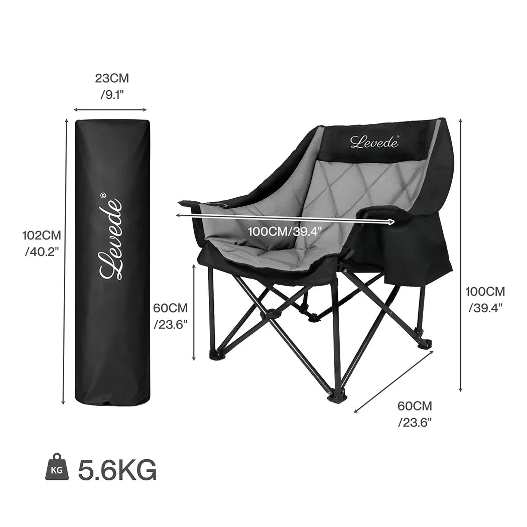 Levede Folding Camping Chair Extra Large Outdoor Portable Fishing Travel Seat-2050056782147096578