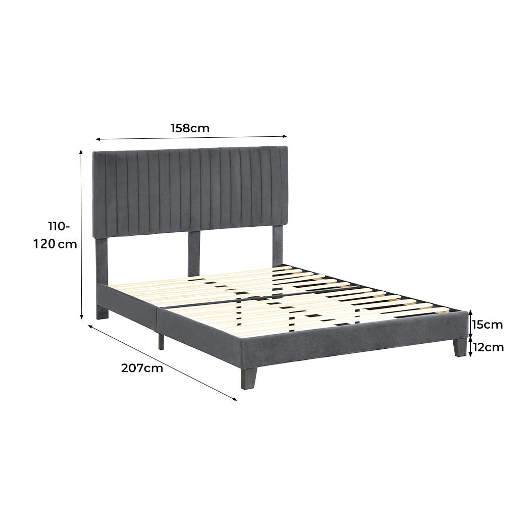 Levede Bed Frame Queen Size Mattress Grey-1942353318898700290
