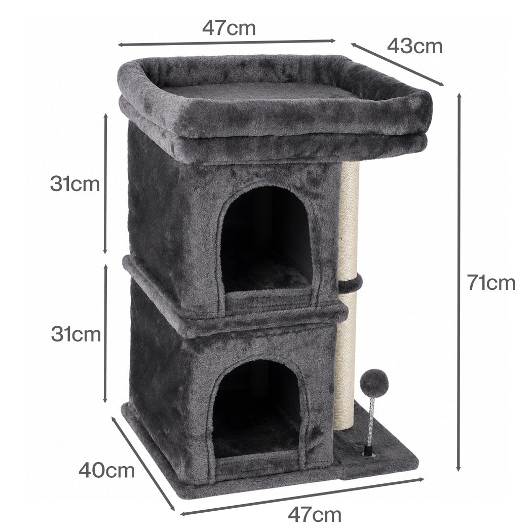 Pawz Cat Tree Cat Tower Top Perch Sisal Post E1 Particle Board Dark Grey-2100034992326447106