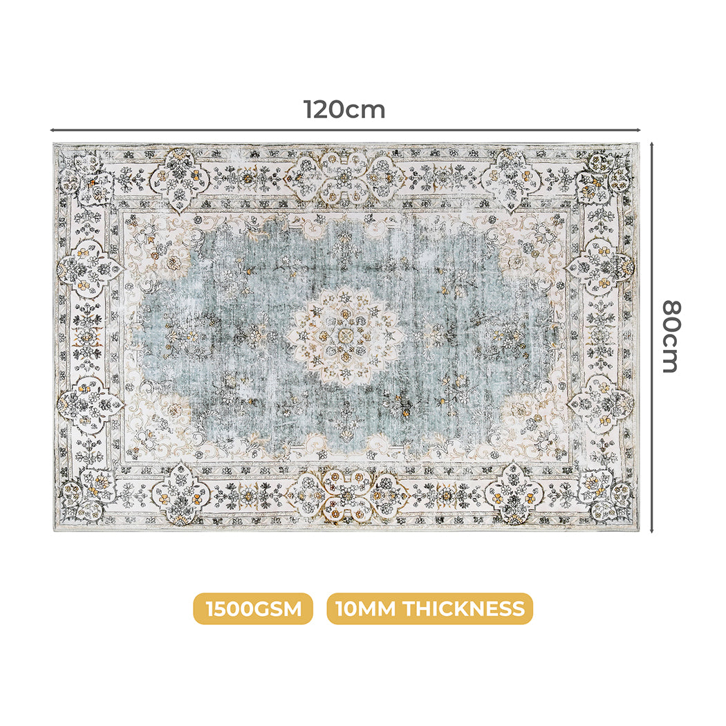 Marlow Floor Rug Short Pile Washable Vintage Carpet Soft Plush Non Slip 80x120-2018816677239721986