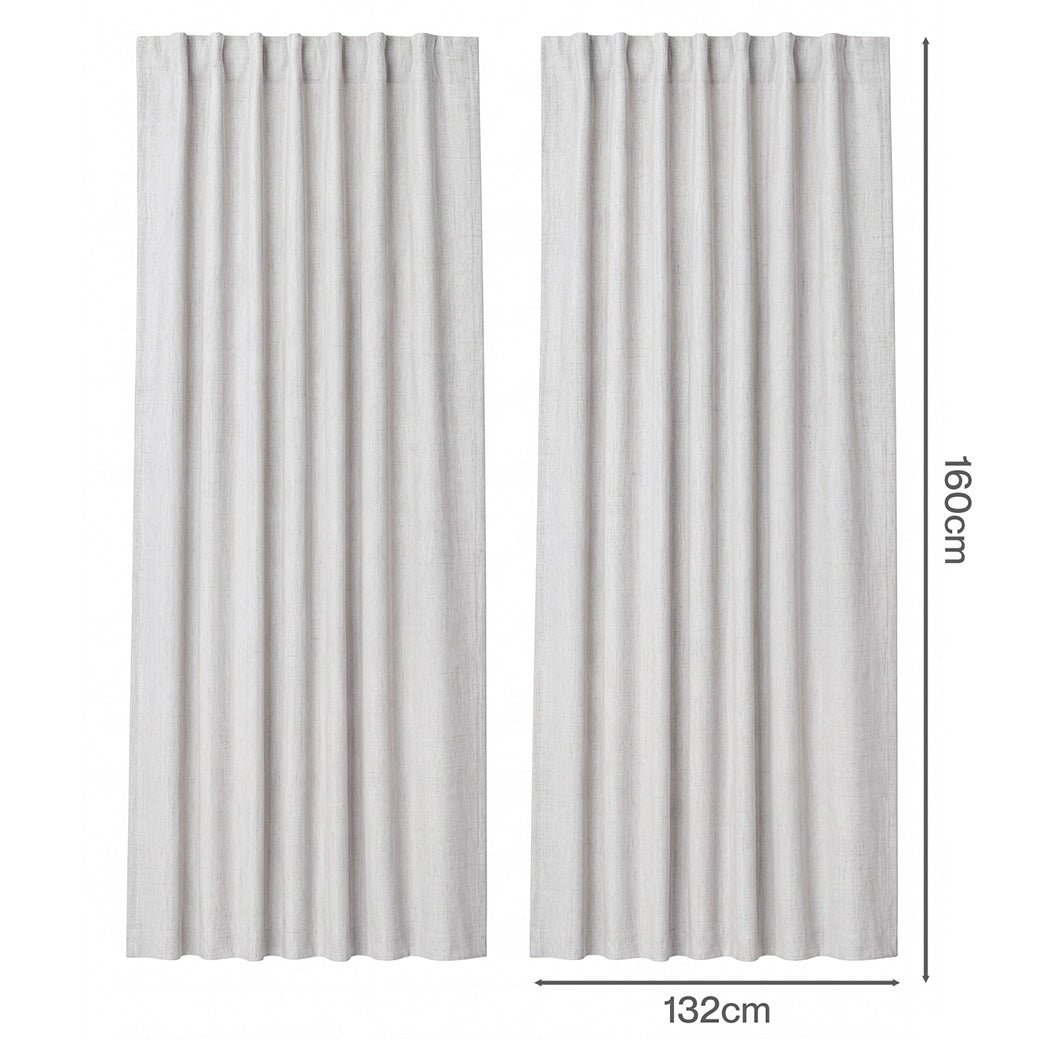 Marlow 2 Panels Blackout Curtains Thermal Linen Look Curtain Draperies Window-2072893565918384130
