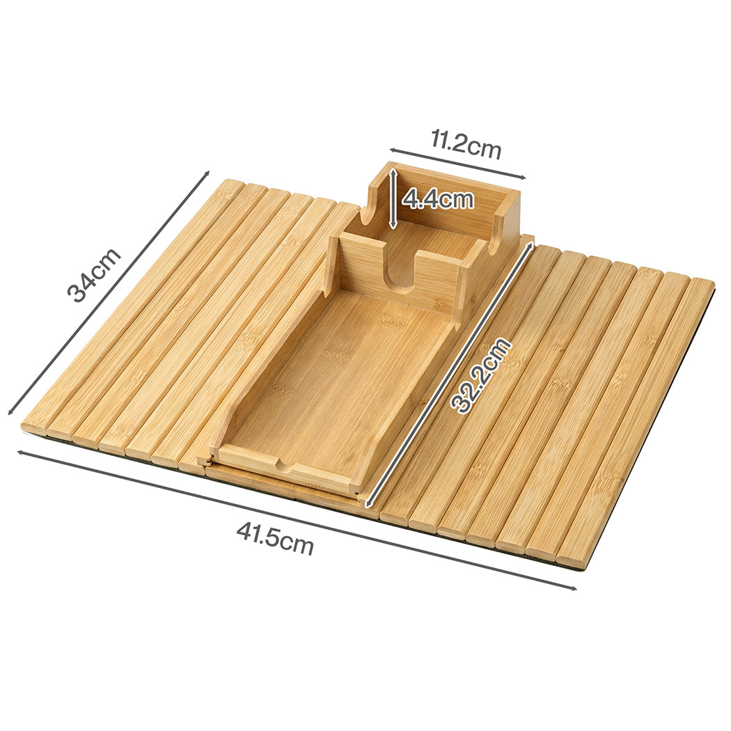 Levede Bamboo Sofa Arm Tray Cup Holder Detachable Couch Side Table Non-Slip-2072893557148094466