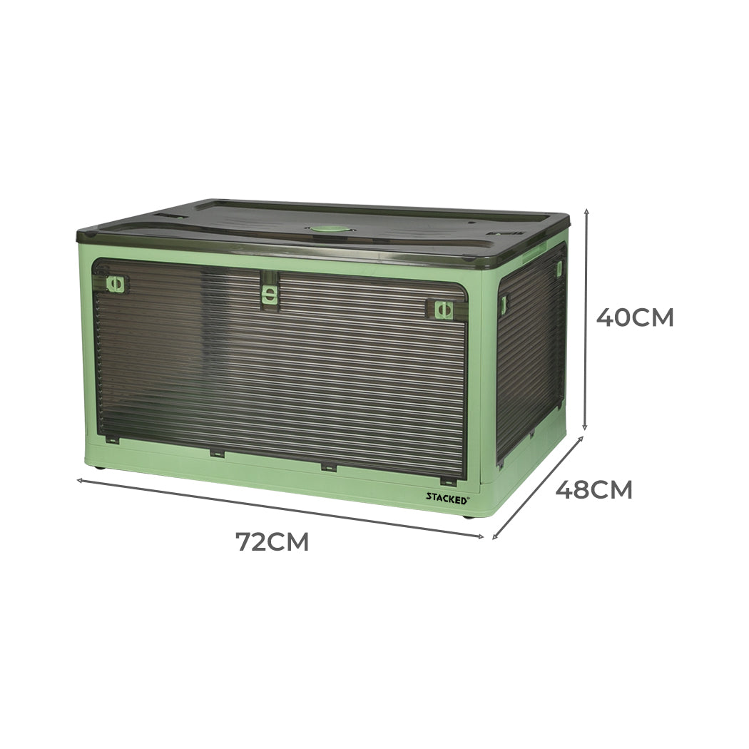 Storage Box Plastic Stackable Container L Green Large-1942352812574904322