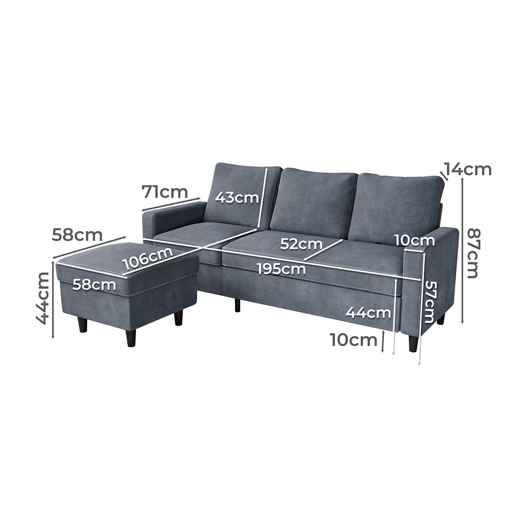 Levede L-shaped Sectional Sofa Lounge Chaise Set