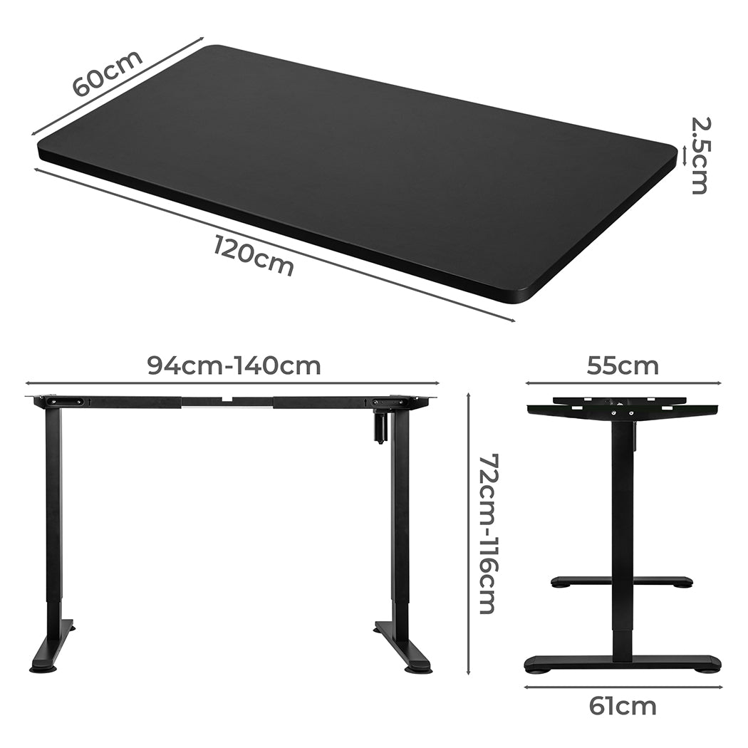 Levede Motorised Standing Desk Height 120cm Black 800x 1.5MM-1942353110055915522