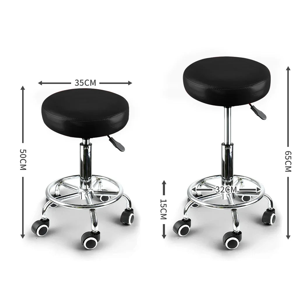 Levede Salon Stool Swivel Bar Stools Black-2025742033670508546