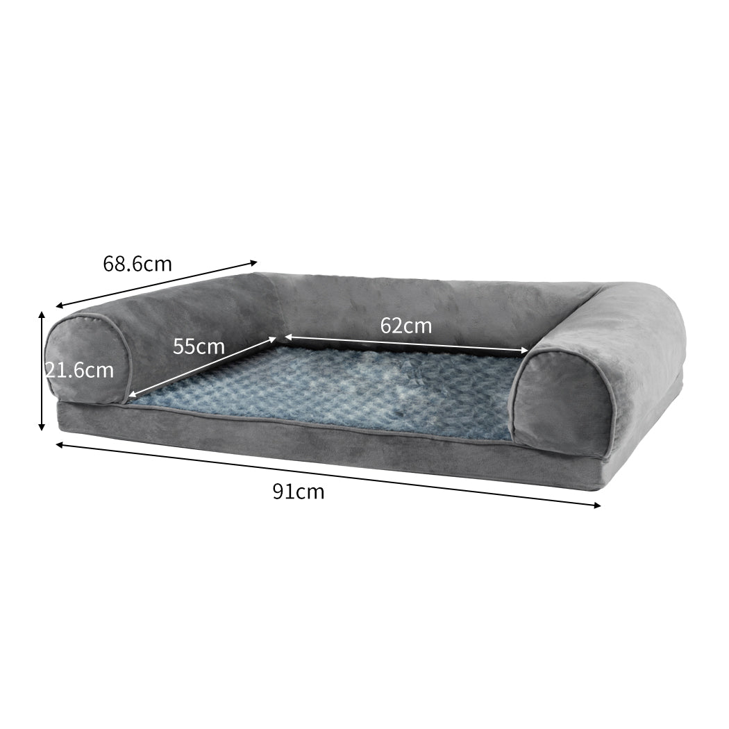 PaWz Pet Bed Sofa Dog Bedding Soft Warm L Cover Grey Cover Large-1864184496723726338