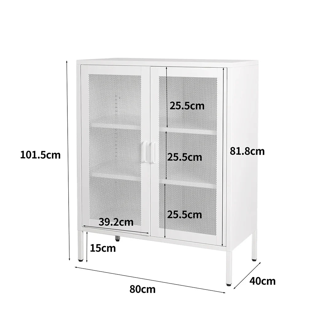 Levede Storage Cabinet Steel Kitchen White-2006733266870210562