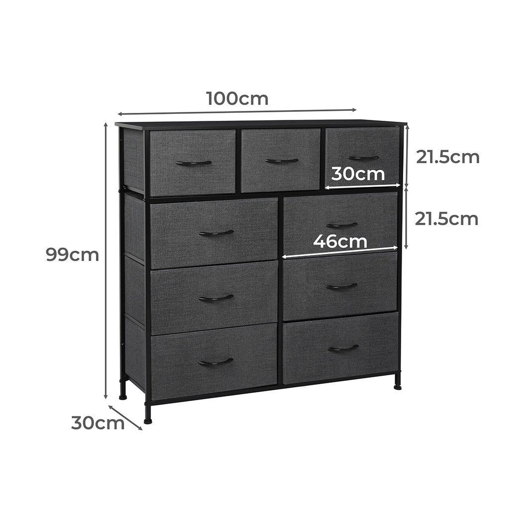 Levede 9 Chest of Drawers Storage Cabinet-1864183287749152770