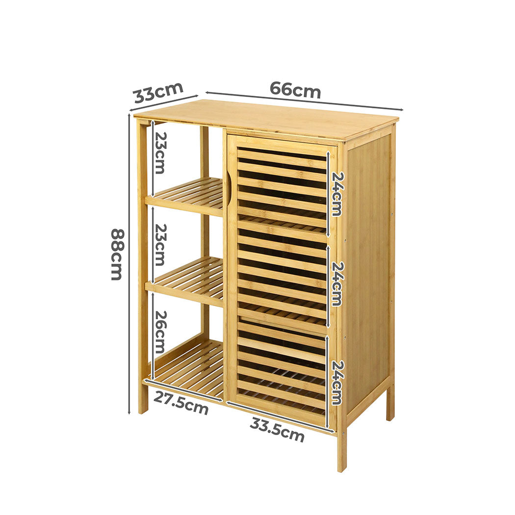 Levede  Bathroom Bamboo Storage Cabinet Natural