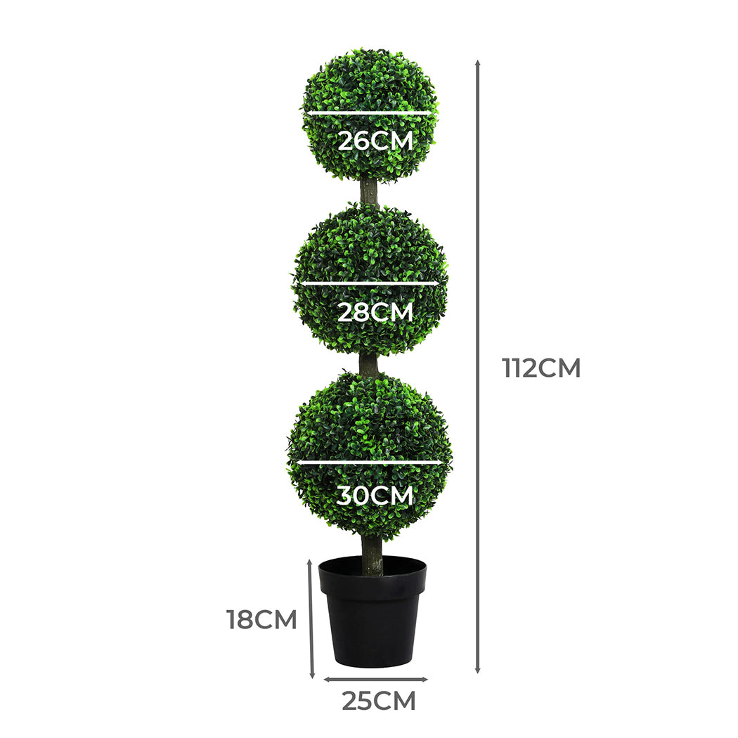 Lambu Artificial Triple Ball Boxwood Trees-2006732894076276738