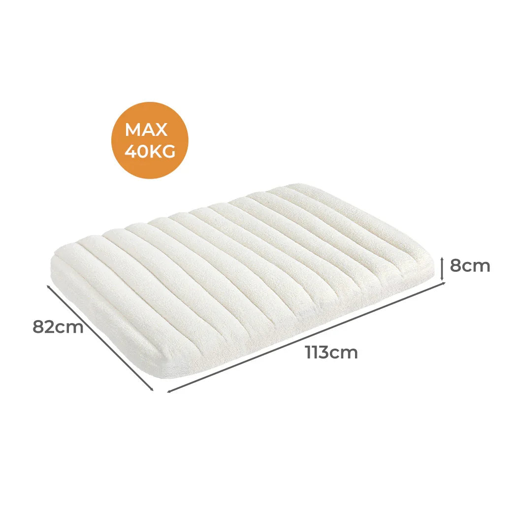 Pawz XL Size Orthopedic Dog Bed with Sherpa Plush Removable Cover in White-2018816753253093378