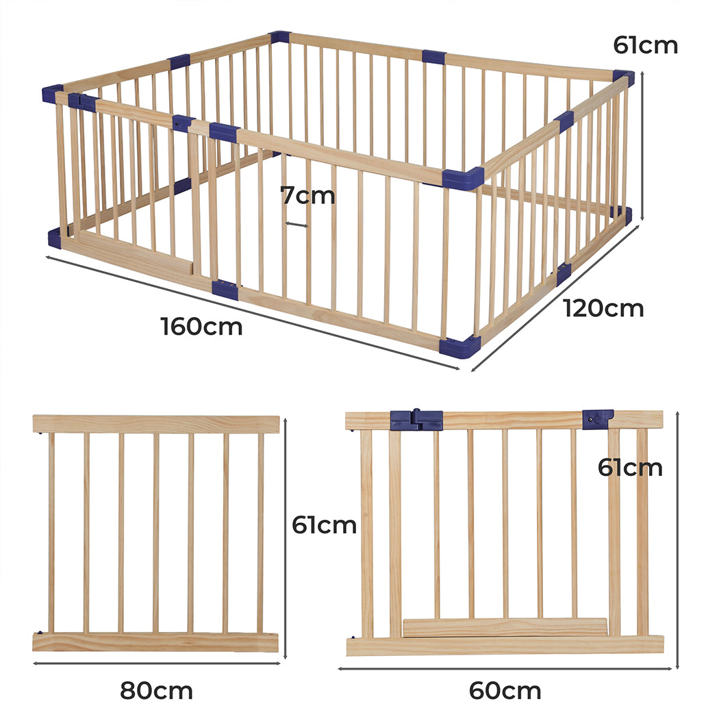 BoPeep Kids Playpen Wooden Baby Safety Medium-1864184326766333954