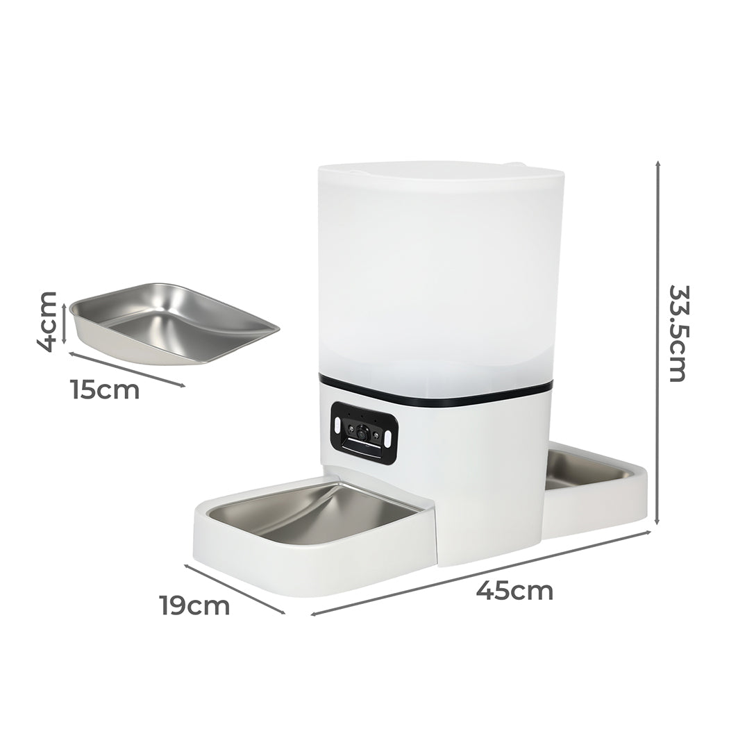 PaWz 6L Automatic Pet Feeder 2 Bowl Food Dispenser-2006733419609985026