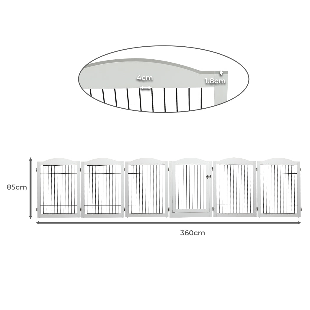 PaWz 6 Panels Pet Dog Playpen Puppy White-2029387230765780994