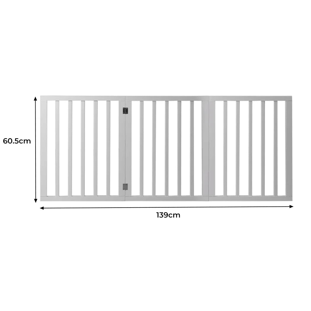 Wooden Pet Gate Dog Fence Retractable White 2000x 3MM-2018816780570595330