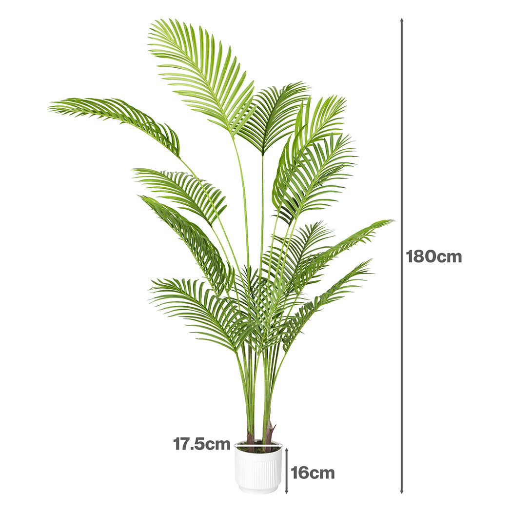 Lambu Artificial Tree Palm Fake Leaves Large Artificial Plants Indoors 180cm-2050056792716742658