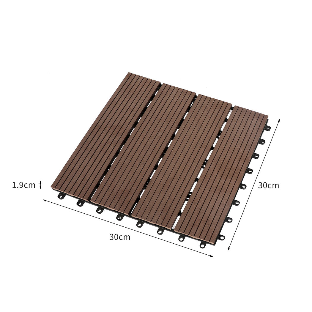 Marlow x10 Floor Tiles Plastic Decking Coffee-1910112530420862978