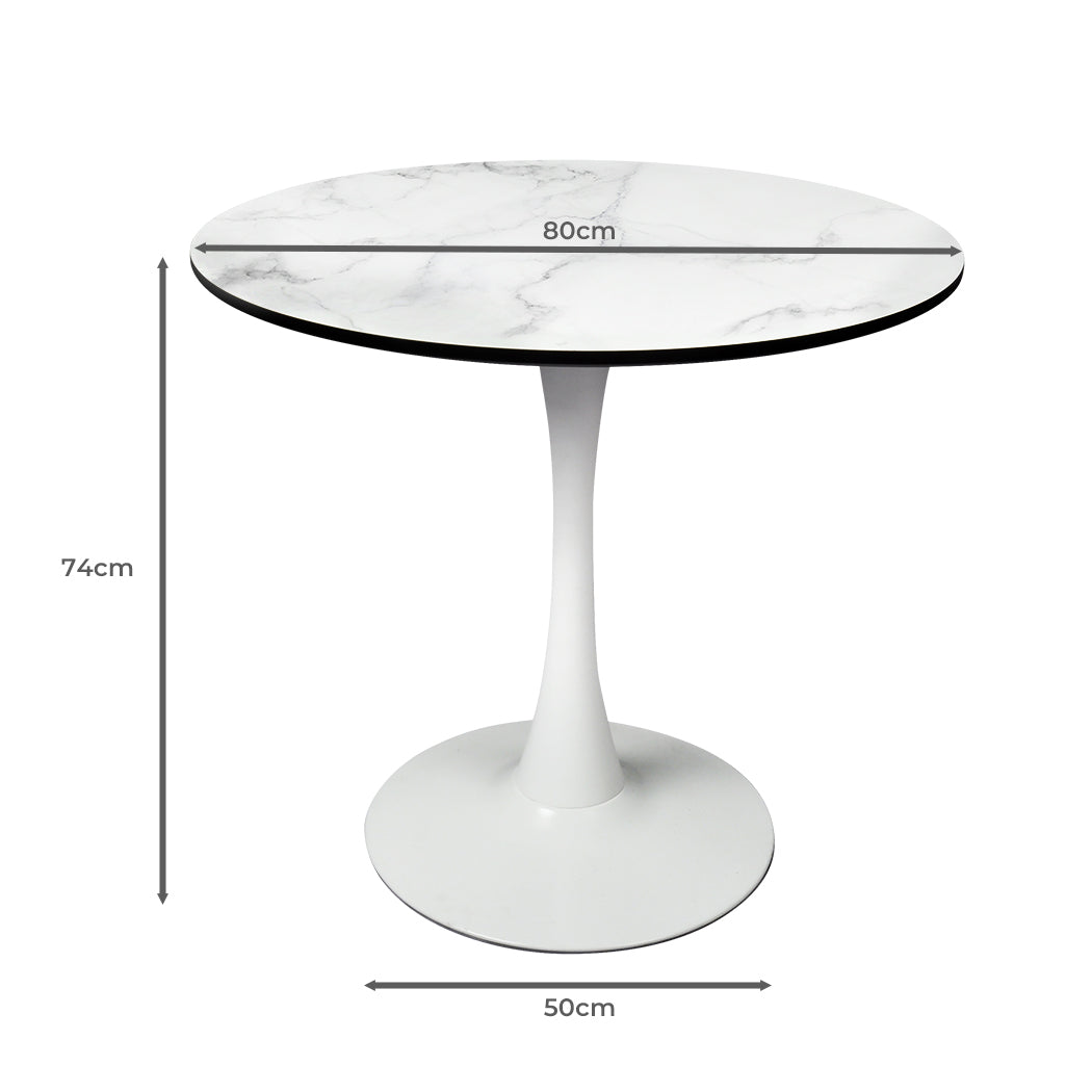Levede Dining Table Kitchen 4 Person White-1864183286683799554