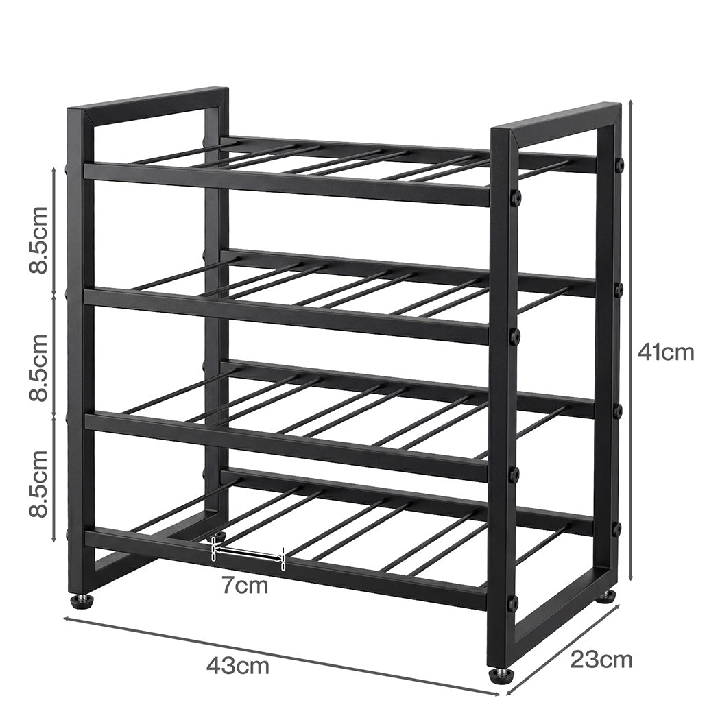 Levede Wine Rack 16 Bottle 4-Tier Metal Display Storage Organizer Adjustable Bar-2061251872504811522