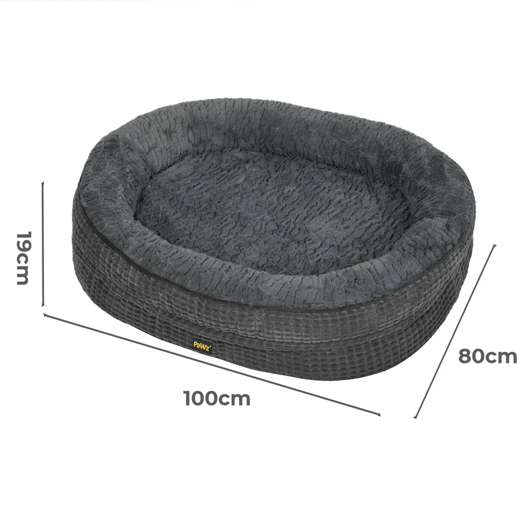 Pawz Orthopedic Plush Dog Bed Soft Washable Pet Bed Grey Cosy Cushion XL Size-2050056794721619970